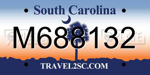 M688132 South Carolina License Plate