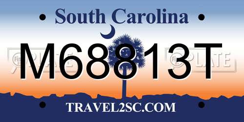 M68813T South Carolina License Plate