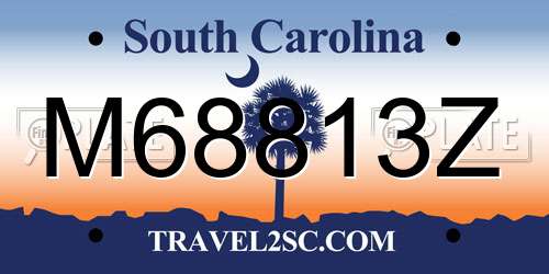 M68813Z South Carolina License Plate