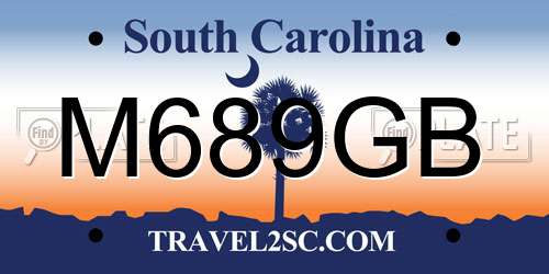 M689GB South Carolina License Plate