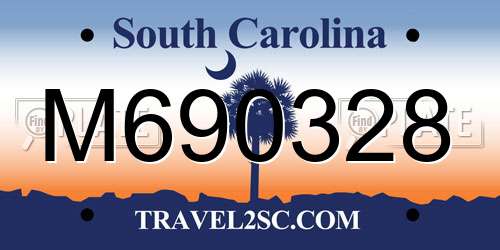 M690328 South Carolina License Plate