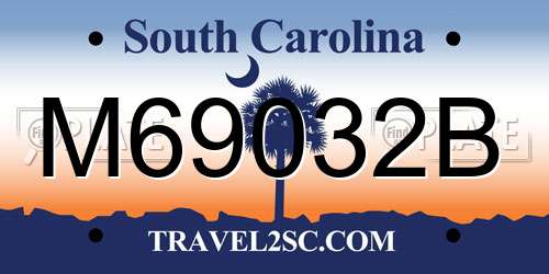 M69032B South Carolina License Plate