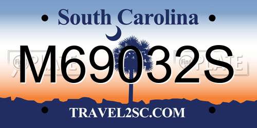 M69032S South Carolina License Plate