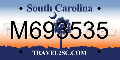 M693535 South Carolina License Plate