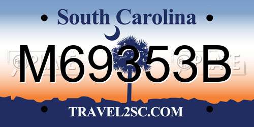 M69353B South Carolina License Plate