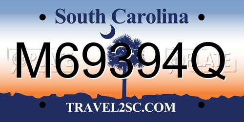 M69394Q South Carolina License Plate