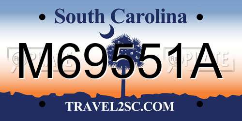 M69551A South Carolina License Plate
