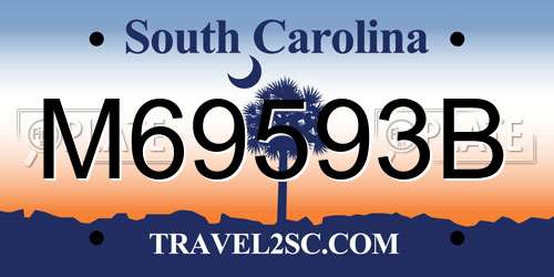 M69593B South Carolina License Plate