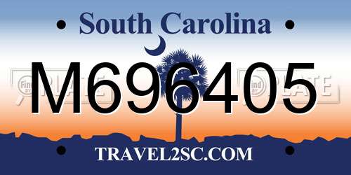 M696405 South Carolina License Plate