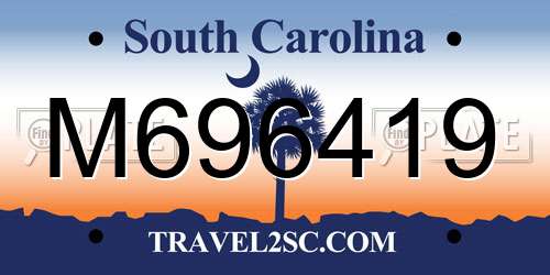 M696419 South Carolina License Plate