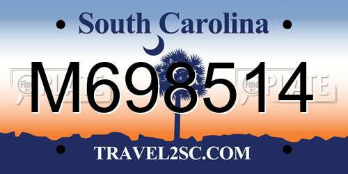 M698514 South Carolina License Plate