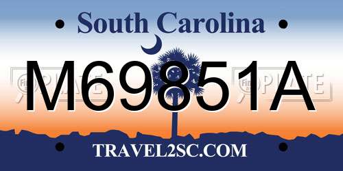 M69851A South Carolina License Plate