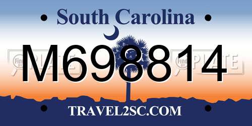M698814 South Carolina License Plate