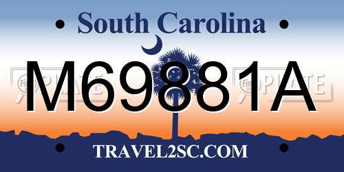 M69881A South Carolina License Plate