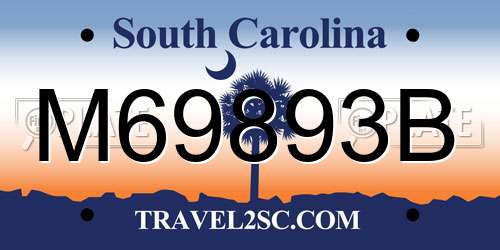 M69893B South Carolina License Plate