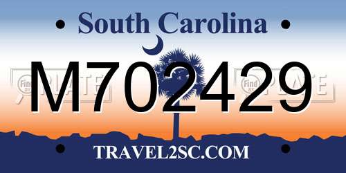 M702429 South Carolina License Plate