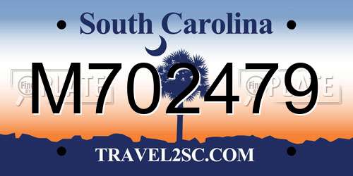 M702479 South Carolina License Plate
