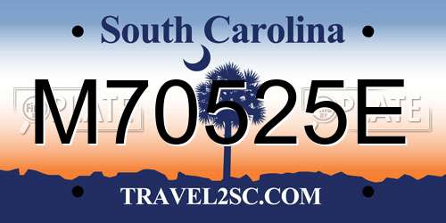 M70525E South Carolina License Plate