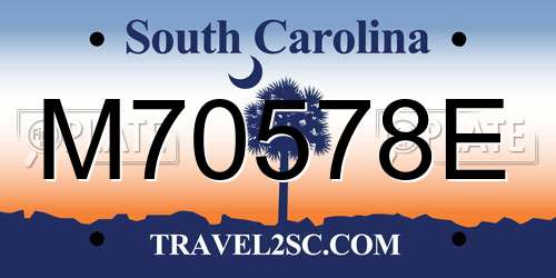 M70578E South Carolina License Plate