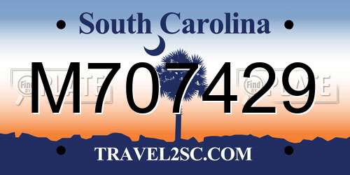 M707429 South Carolina License Plate