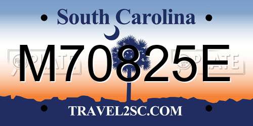 M70825E South Carolina License Plate