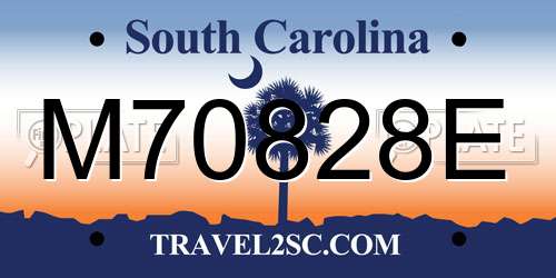 M70828E South Carolina License Plate