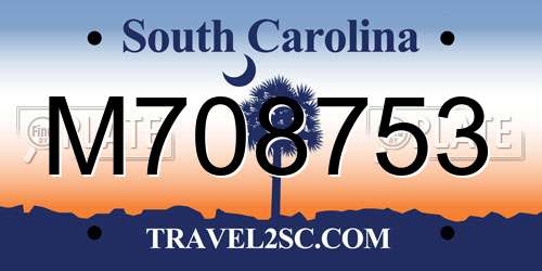 M708753 South Carolina License Plate