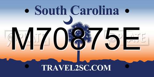 M70875E South Carolina License Plate