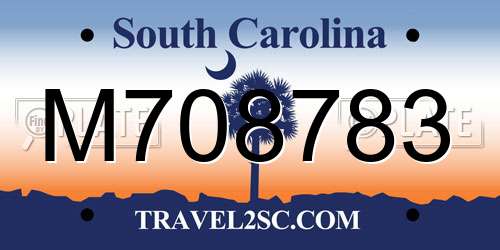 M708783 South Carolina License Plate