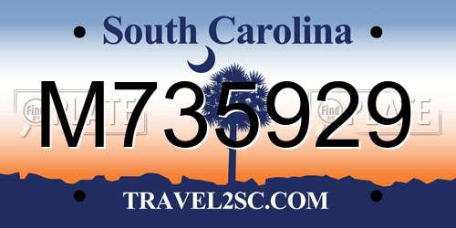 M735929 South Carolina License Plate