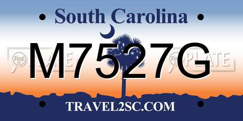M7527G South Carolina License Plate