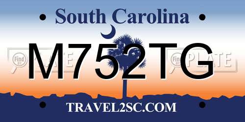 M752TG South Carolina License Plate