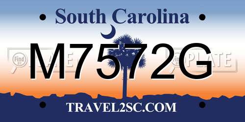 M7572G South Carolina License Plate
