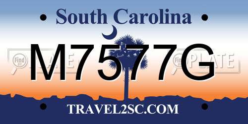 M7577G South Carolina License Plate