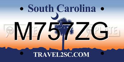 M757ZG South Carolina License Plate