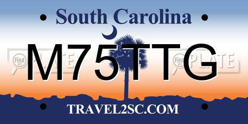 M75TTG South Carolina License Plate