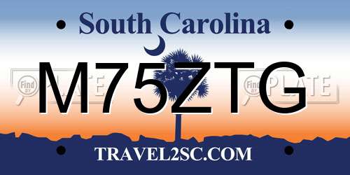 M75ZTG South Carolina License Plate