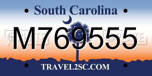 M769555 South Carolina License Plate