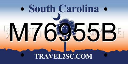 M76955B South Carolina License Plate