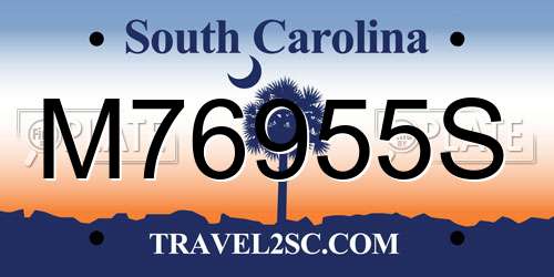 M76955S South Carolina License Plate