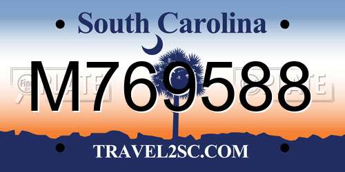 M769588 South Carolina License Plate