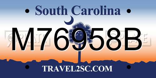 M76958B South Carolina License Plate