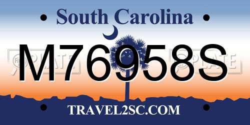 M76958S South Carolina License Plate