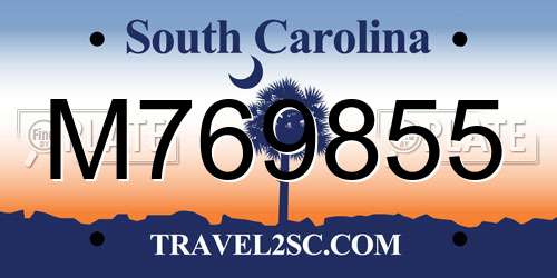 M769855 South Carolina License Plate