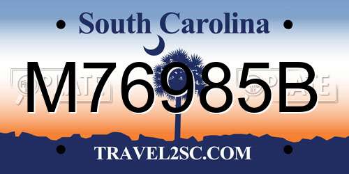 M76985B South Carolina License Plate
