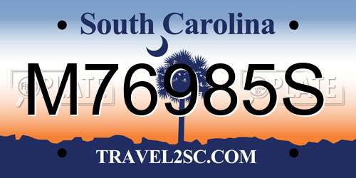 M76985S South Carolina License Plate