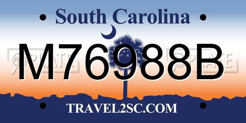 M76988B South Carolina License Plate