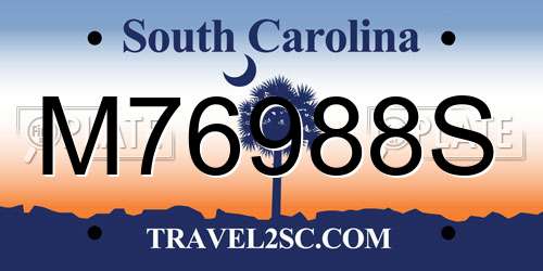 M76988S South Carolina License Plate