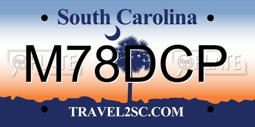 M78DCP South Carolina License Plate