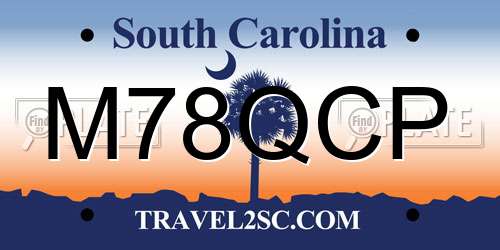 M78QCP South Carolina License Plate